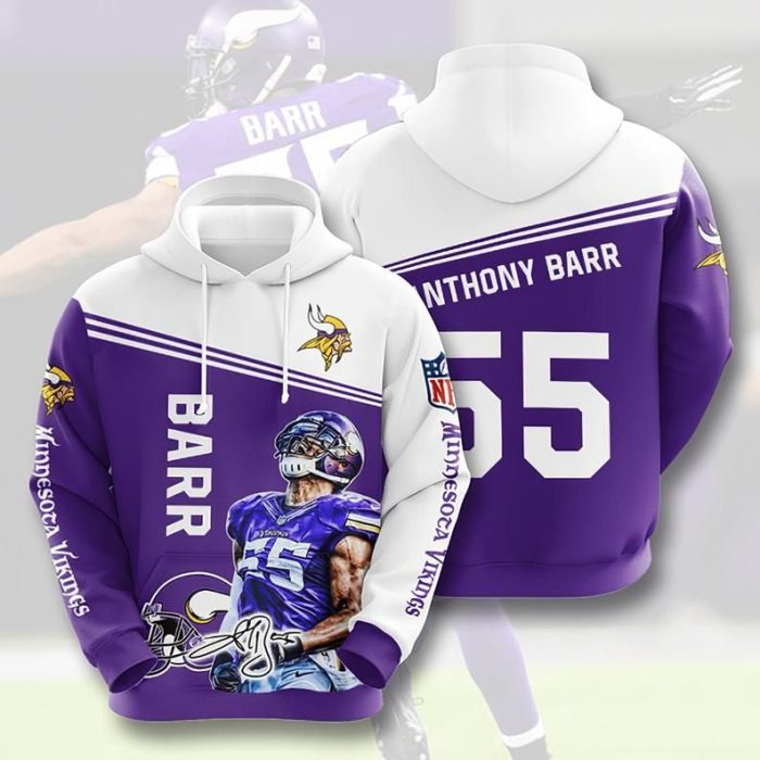 Anthony Barr Minnesota Vikings Gift For Fan 3D T Shirt Sweater Zip Hoodie Bomber Jacket