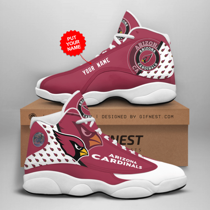 Arizona Cardinals Men'S Jordan 13 Custom Name Personalized Shoes