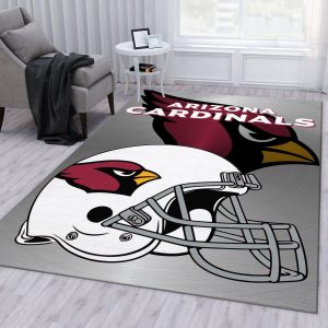Arizona Cardinals Metallic Nfl Football Team Area Rug For Gift Living Room Rug