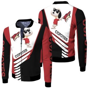 Arizona Coyotes Snoopy For Fans 3D Fleece Bomber Jacket