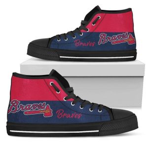 Atlanta Braves MLB Baseball 8 Custom Canvas High Top Shoes