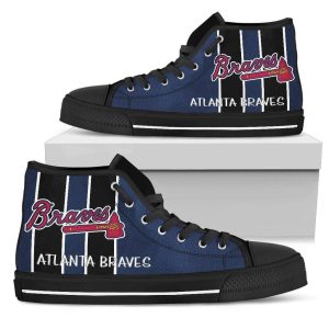 Atlanta Braves MLB Baseball 9 Custom Canvas High Top Shoes