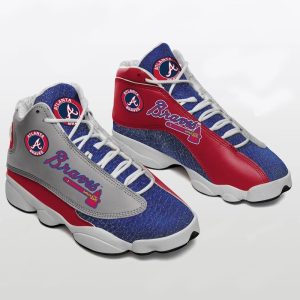 Atlanta Braves Team Air Jordan 13 Custom Sneakers-Team Sneakers