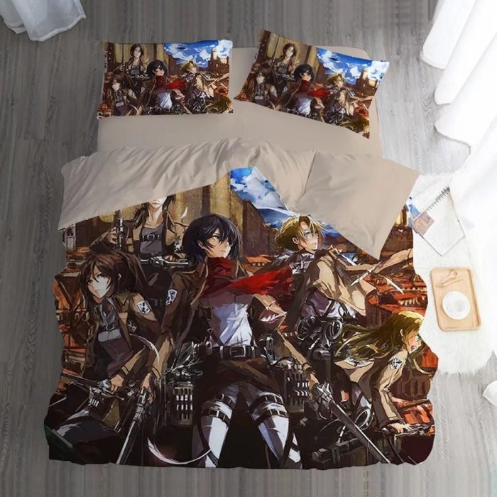 Attack on Titan #1 Duvet Cover Pillowcase Bedding Set Home Bedroom Decor