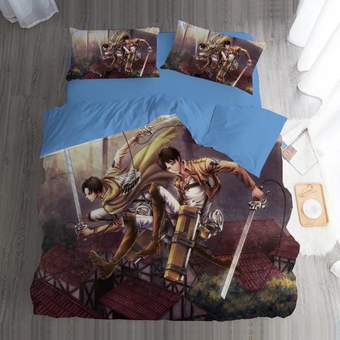 Attack on Titan #3 Duvet Cover Pillowcase Bedding Set Home Bedroom Decor