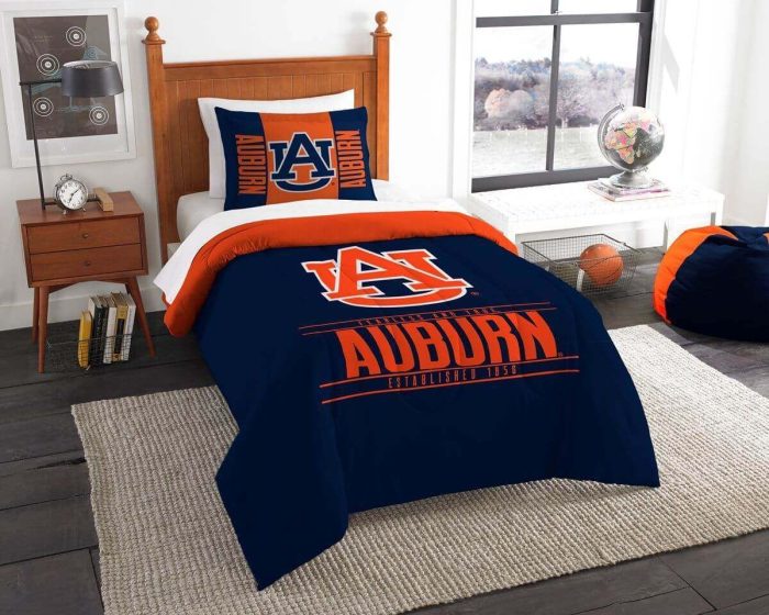 Auburn Tigers Bedding Set - 1 Duvet Cover & 2 Pillow Cases
