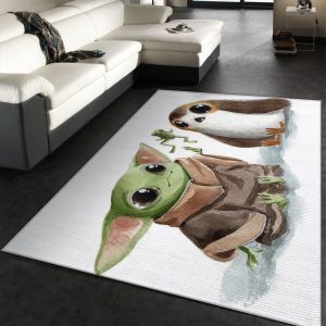 Baby Yoda Adorable Area Rug Geeky Carpet Home Decor Bedroom Living Room Decor