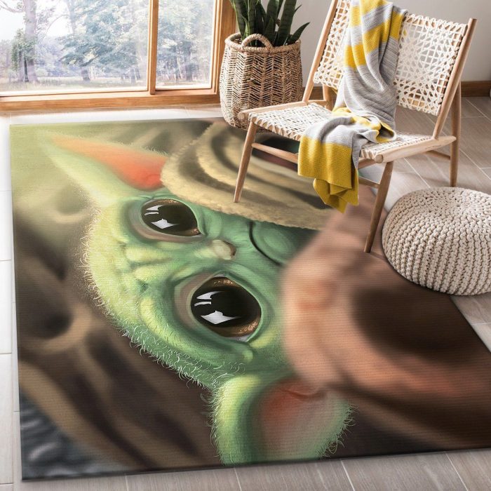Baby Yoda Cute Area Rug Geeky Carpet Home Decor Bedroom Living Room Decor