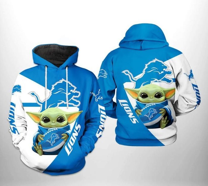 Baby Yoda Detroit Lions 42 Gift For Fan 3D T Shirt Sweater Zip Hoodie Bomber Jacket