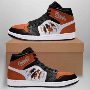 Baltimore Orioles 02 MLB Air Jordan 1 Sport Custom Sneakers