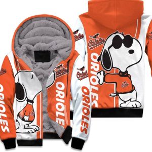 Baltimore Orioles Snoopy Lover 3D Printed Unisex Fleece Hoodie