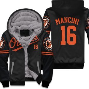 Baltimore Orioles Trey Mancini 16 2020 Mlb Black Inspired Style Unisex Fleece Hoodie