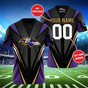 Baltimore Ravens 14 Gift For Fan Personalized 3D T Shirt Sweater Zip Hoodie Bomber Jacket