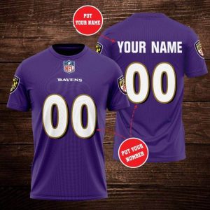 Baltimore Ravens 20 Gift For Fan Personalized 3D T Shirt Sweater Zip Hoodie Bomber Jacket