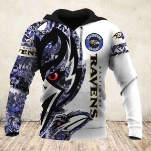 Baltimore Ravens 53 Gift For Fan 3D T Shirt Sweater Zip Hoodie Bomber Jacket