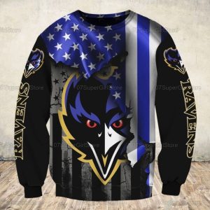 Baltimore Ravens 67 Gift For Fan 3D T Shirt Sweater Zip Hoodie Bomber Jacket