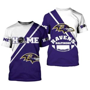 Baltimore Ravens Home Gift For Fan 3D T Shirt Sweater Zip Hoodie Bomber Jacket