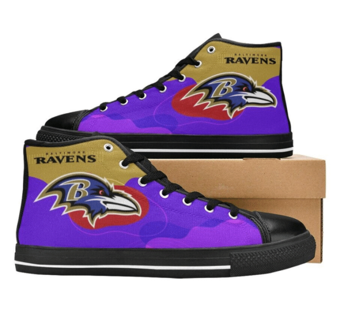 Baltimore Ravens NFL Football 7 Custom Canvas High Top Shoes