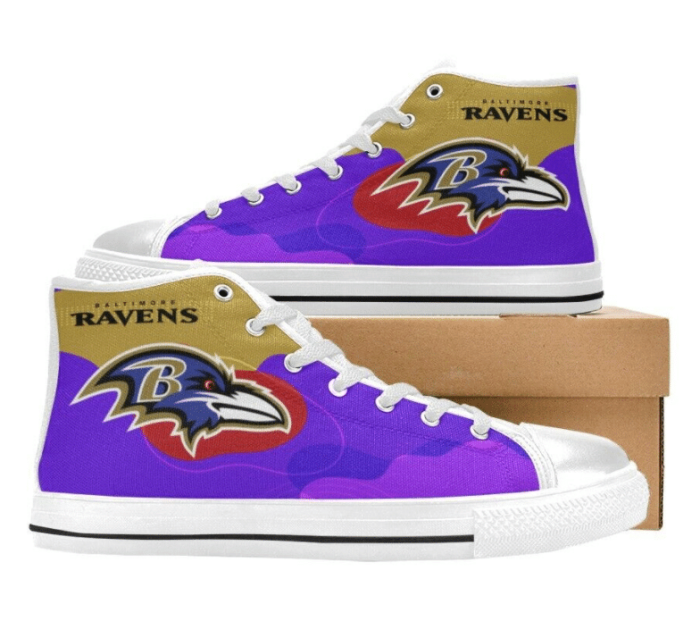 Baltimore Ravens NFL Football 8 Custom Canvas High Top Shoes