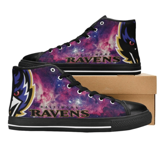 Baltimore Ravens NFL Football Custom Canvas High Top Shoes