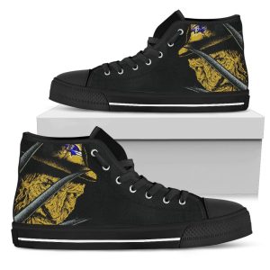 Baltimore Ravens Nightmare Freddy NFL Custom Canvas High Top Shoes