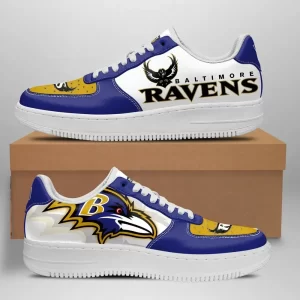 Baltimore Ravens Nike Air Force Shoes Unique Football Custom Sneakers