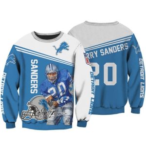 Barry Sanders Lions Football Fan Camouflage Detroit Lions 36 Gift For Fan 3D T Shirt Sweater Zip Hoodie Bomber Jacket