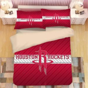 Basketball Houston Rockets Basketball #24 Duvet Cover Pillowcase Bedding Set Home Bedroom Decor