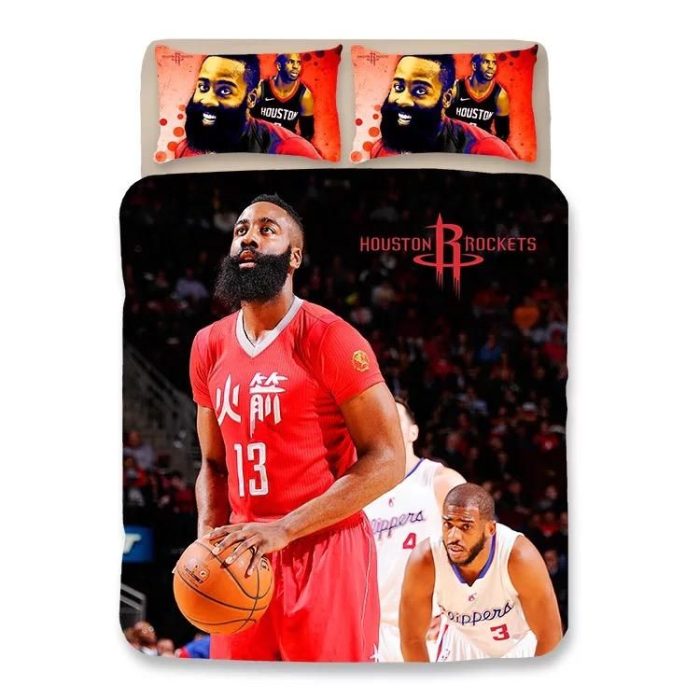 Basketball Houston Rockets James Harden 13 Basketball #10 Duvet Cover Pillowcase Bedding Set Home Bedroom Decor