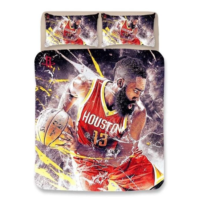 Basketball Houston Rockets James Harden 13 Basketball #13 Duvet Cover Pillowcase Bedding Set Home Bedroom Decor