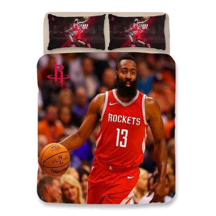 Basketball Houston Rockets James Harden 13 Basketball #9 Duvet Cover Pillowcase Bedding Set Home Bedroom Decor