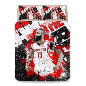 Basketball Houston Rockets James Harden 15 Basketball #13 Duvet Cover Pillowcase Bedding Set Home Bedroom Decor