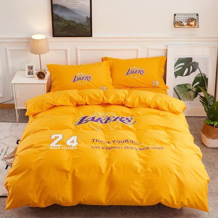 Basketball Lakers Kobe Bryant Basketball 100% Cotton Duvet Cover Pillowcase Sheet 3PCS Bedding Set Home Decor