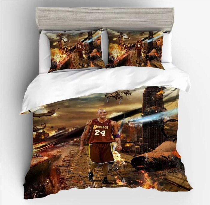 Basketball Los Angeles Lakers 24 Kobe Bryant Black Mamba #9 Duvet Cover Pillowcase Bedding Set Home Decor