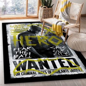 Batman Wanted Area Rug Carpet Living Room And Bedroom Rug Family