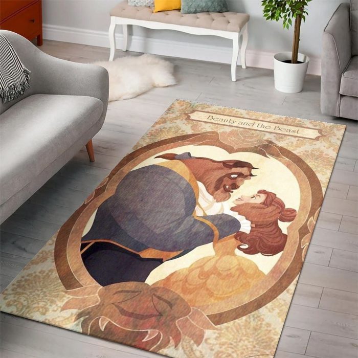 Beautiful and The Beast Living Room Cartoon Floor Carpet Rectangle Rug