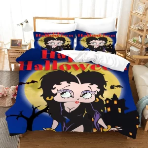 Betty Boop Happy Halloween #19 Duvet Cover Pillowcase Bedding Set Home Bedroom Decor