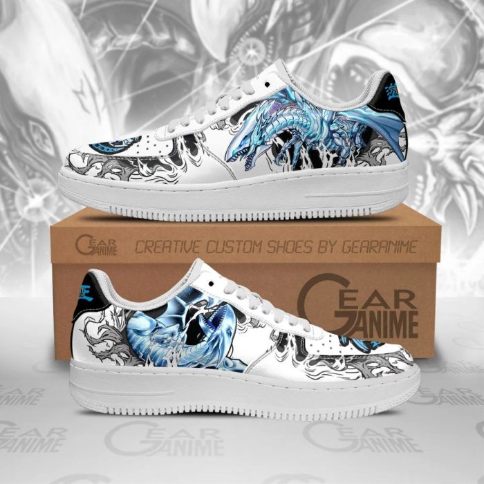 Blue Eyes White Dragon Air Force 1 Sneakers Yugioh Anime Shoes