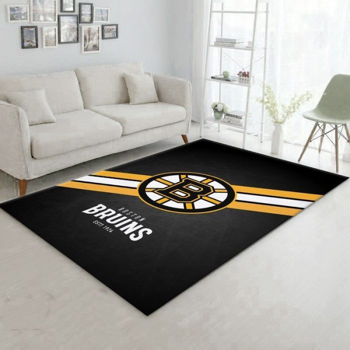 Boston Bruins Logo NHL Hockey 1 Area Rug Living Room And Bed Room Rug Christmas