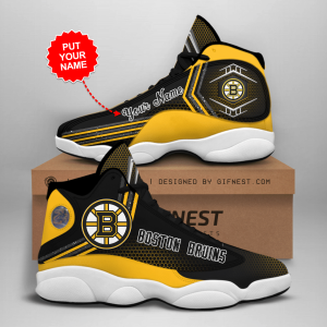 Boston Bruins Men'S Jordan 13 Custom Name Personalized Shoes