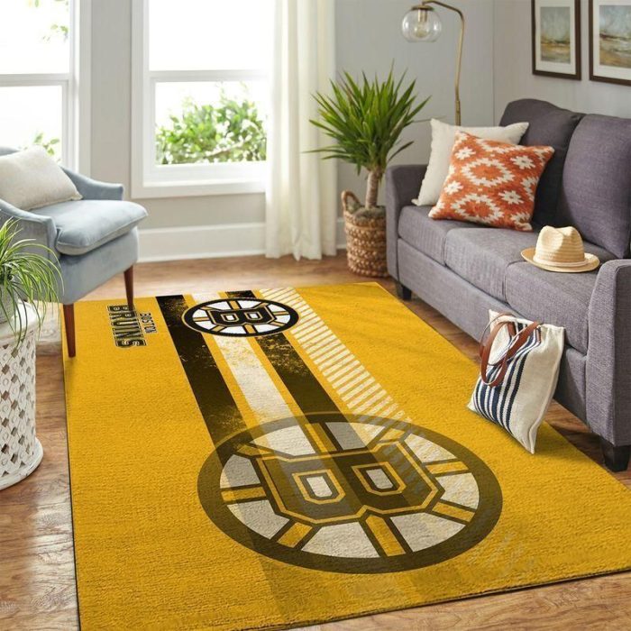 Boston Bruins Mlb Team Logo Area Rugs Living Room Carpet Floor Decor