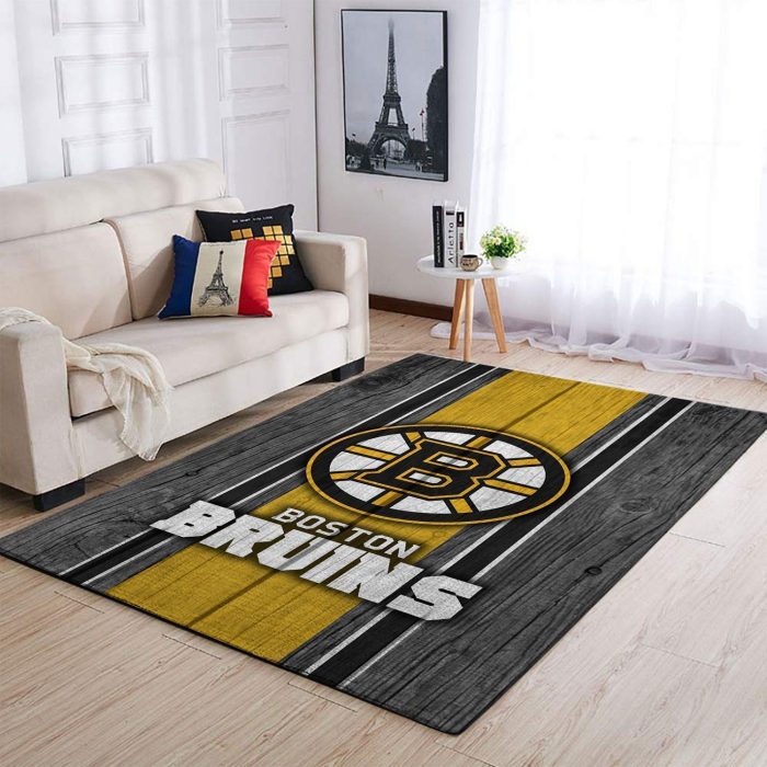 Boston Bruins Nhl Team Logo Style Nice Gift Home Decor Rectangle Area Rug