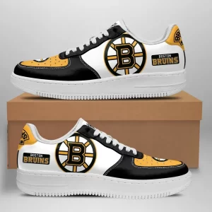 Boston Bruins Nike Air Force Shoes Unique Hockey Custom Sneakers