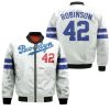 Brooklyn Dodgers Jackie Robinson 42 MLB White Inspired Style Bomber Jacket