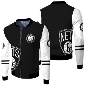 Brooklyn Nets 3D Polo Shirt 3D Fleece Bomber Jacket