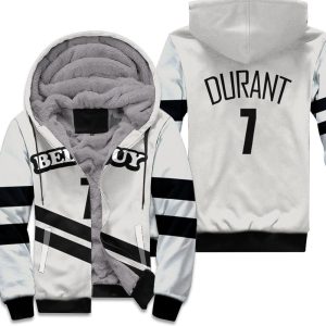 Brooklyn Nets Kevin Durant 7 2020 City Edition White Unisex Fleece Hoodie