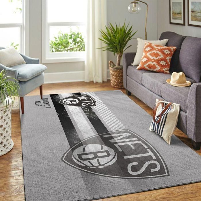 Brooklyn Nets Nba Team Logo Area Rugs Living Room Carpet Floor Decor