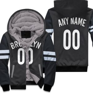 Brooklyn Nets Swingman Personalized Black Icon Edition 2019 Inspired Style Unisex Fleece Hoodie