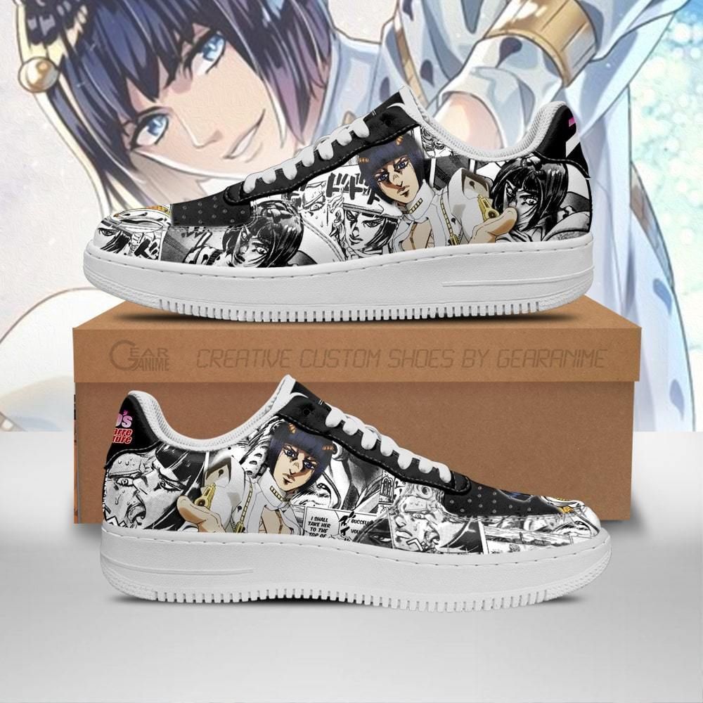 Bruno Bucciarati Air Force Sneakers Manga Style Jojo’s Anime Shoes Fan ...