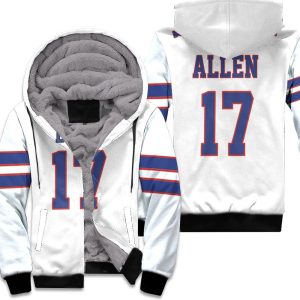 Buffalo Bills Josh Allen Game White Inspired Style Unisex Fleece Hoodie